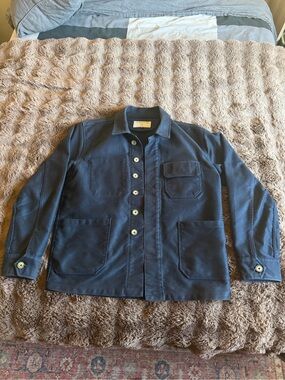Men's Navy Button-Up Work Jacket